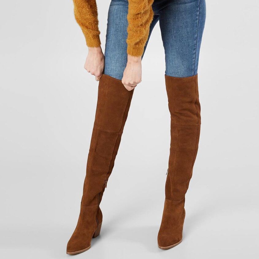 Brown Suede Lucca Over the Knee Boots Size 8.5 Steve Madden Excellent